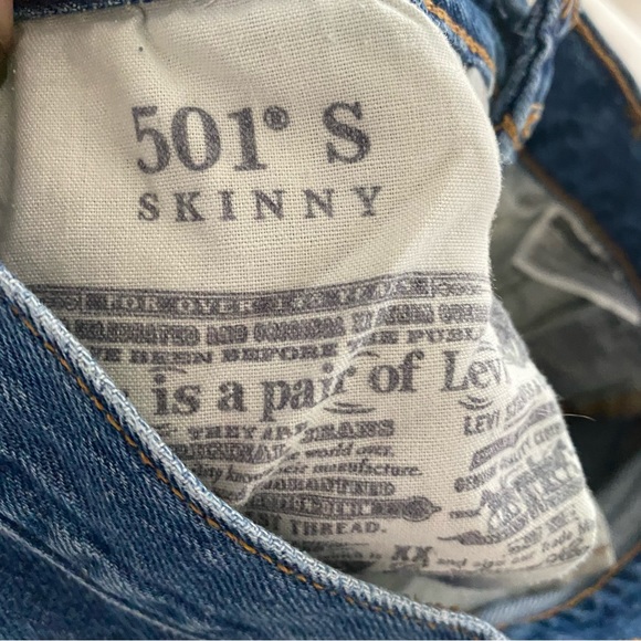 Levi’s high rise 501 skinny distressed jeans - Picture 6 of 7